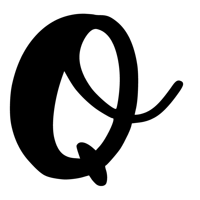 Q Monogram Letter Initial Seaside Font Vinyl Decal Sticker For Home Cup Car Wall