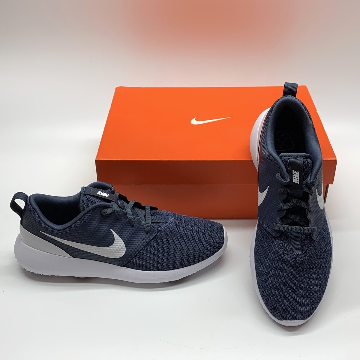 Nike Roshe G AA1837 400 Navy White Golf Soft Spikes Sneakers  display picture 1