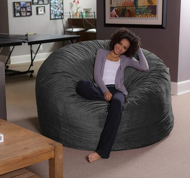 Sofa Sack - Pouf a pera in peluche con fodera in microsuede super morbido – Sedie lunghe imbottite