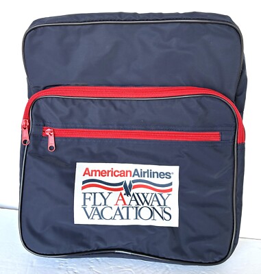 Vintage American Airlines AA Fly A Away Vacations Carry On Luggage Tote  Duffle