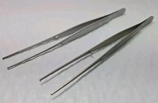 Lot of 2 - JARIT 130-352 Potts-Smith Tissue Forceps 1x2 Teeth 7-1/8", GERMANY