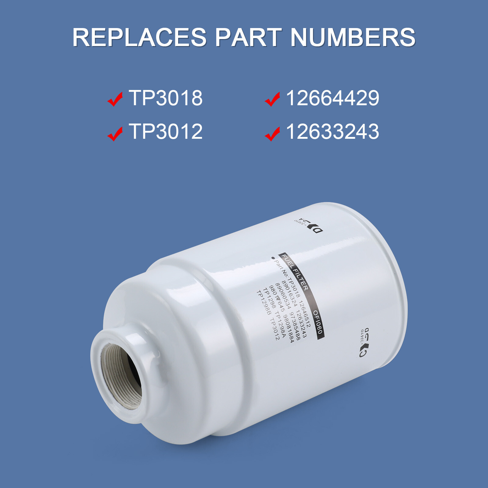 6.6L Duramax Diesel Fuel Filter for 20012016 Chevy GMC Replaces TP3018