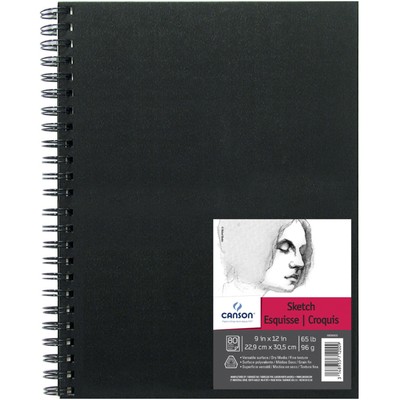 Canson Field Sketch Book, Side Wire, 9 x 12 Inches, 80 Sheets