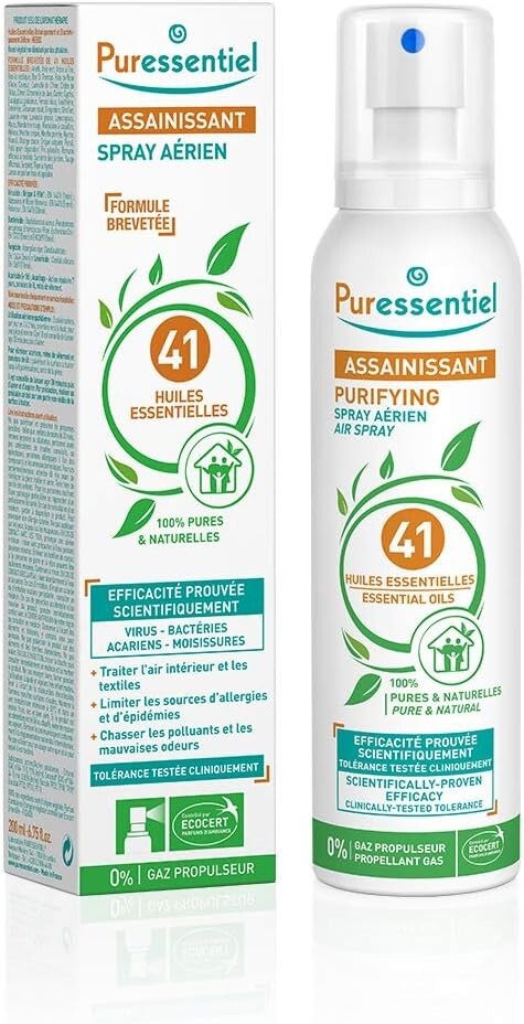 Spray aérien assainissant aux 41 huiles essentielles à efficacité prouvée contre les odeurs