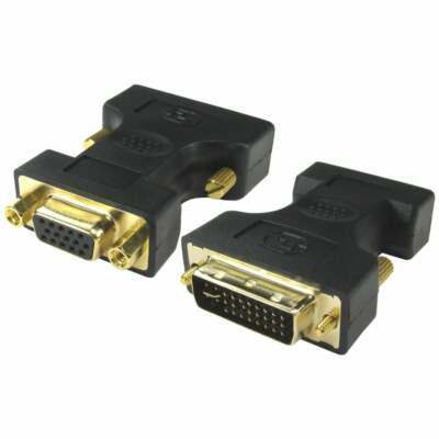 A Stecker auf VGA Buchse Adapter schwarz mit goldenen Anschlüssen