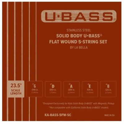 Kala KA-BASS-5FW-SC Flat Wound Solid Body UBASS Saiten - 5-Saiten Set