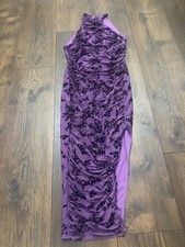 NEW Womans Eggplant Vivian Mesh MIDI Dress By Fashion Nova Size XL #18