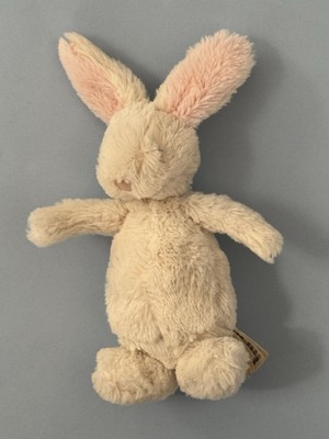 Jellycat Pink White Bobtail Bunny Rabbit Rattle Comforter Plush Toy