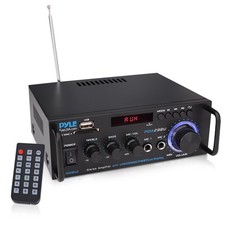 Pyle 200W Stereo Power Amplifier with Bluetooth - Dual Channel Audio 1, Black