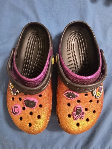 Disney Hocus Pocus orange purple glitter Halloween CROCS Size W6/M4