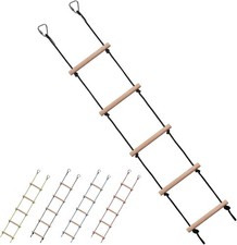 Kids Climbing Rope Ladder with 2 Hooks Hanging Ladder for Swing Set Accessories