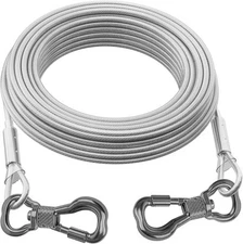40FT Reflective Dog Tie Out Cable for Pets up to 250 lbs, Durable Steel Lead