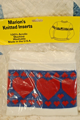 Knitted Sewing Inserts for Clothing, Marions, Hearts, #435, 50 inches, New