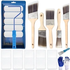 Foam Paint Roller, 19pcs 4 Inch Small Paint Roller Kit and Paint Brushes Mini...