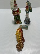 Old World Christmas Glass Ornaments Holiday Lighthouse Fly Fishing Santa Seahors
