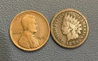 Coin Collection - 1910 P Lincoln Wheat Cent + 1889 Indian Head Cent