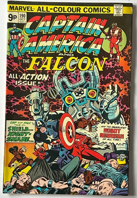 CAPTAIN AMERICA - Comic Book #190. Marvel Comics October 1975 No. 190 UK. VF 8.0