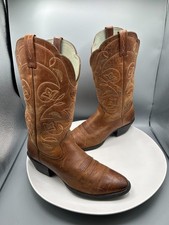 Ariat Cowboy Boots 9 B Women's Heritage Brown Floral Brown Point Toe