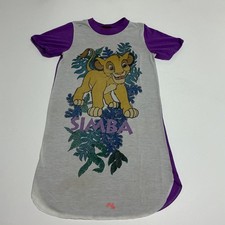 Vintage Disney Lion King Simba Nightgown Girls Size 14 Purple Graphic Sleepwear