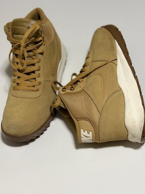 Nike Men's Mid Top Athletic Sneakers Tan White Lace Up Rubber Outsole 654888-701