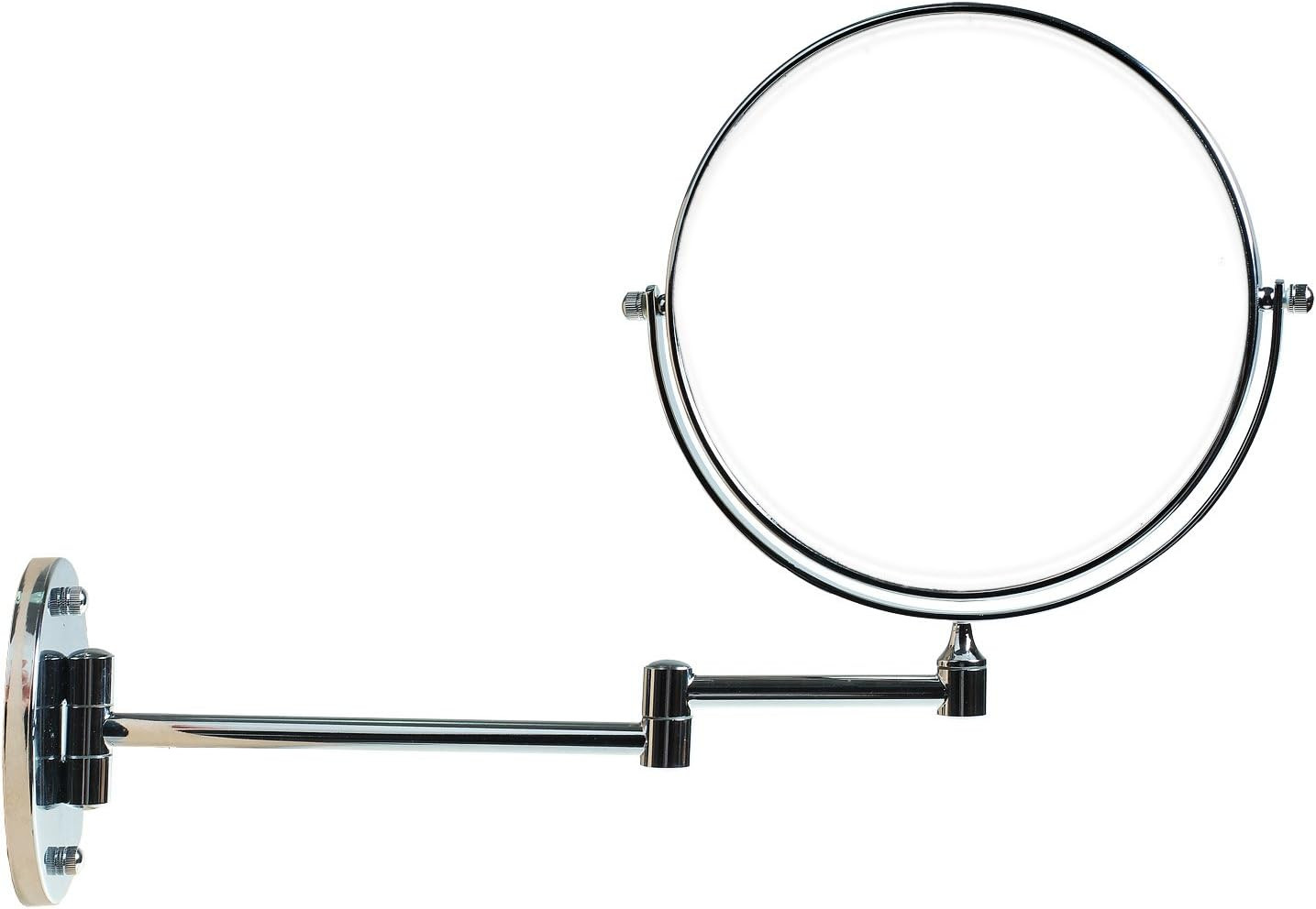 TUKA Specchio Bagno Parete 10X - Metallo Cromato Ø 20 cm - Specchio Orientabile