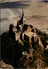 Postcard France Normandy aerial view of Mont Saint-Michel