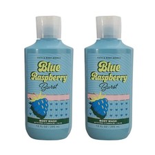 SET OF 2 NEW Bath Body Works Blue Raspberry Burst Body Wash Gel, 10 oz