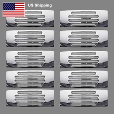 10x Amber Side Marker Lights Thin Clearance 22 LED Chrome For Freightliner 12V