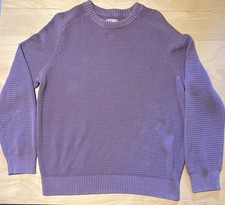 LL Bean Waffle Knit Men  s Pullover Crewneck Sweater Medium 100 Cotton