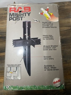 RAB MP17B Mighty Post 17'' PVC Mounting Post for Landscape Lighting Black