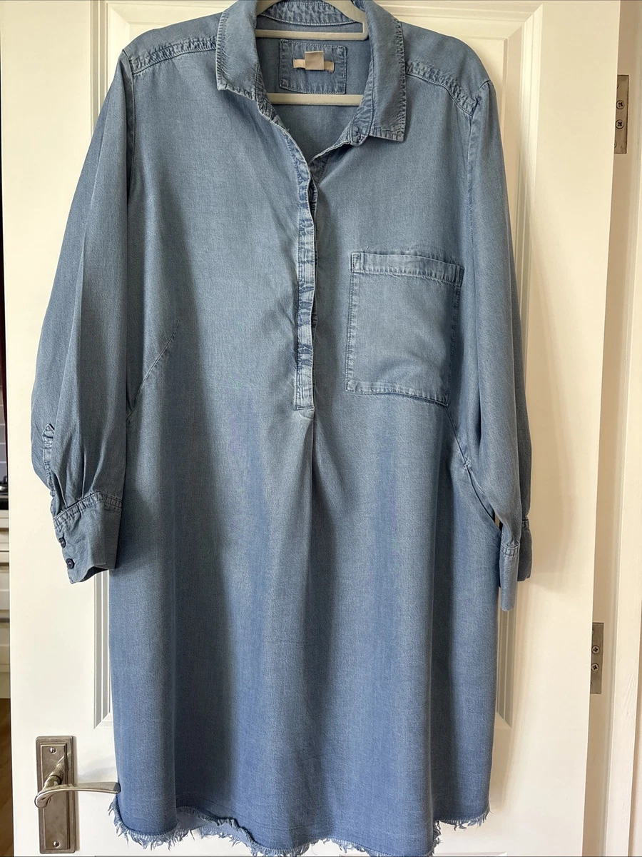 chinese dress ladies Womens Denim Button Down Shirt Dress Ruffle Flowy Midi Jean Dress Short  Sleeve A-Line Jeans Dresses with Pockets at Amazon Women's Clothing store main image 0