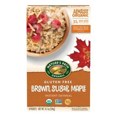 Nature's Path Organic Brown Sugar Maple Instant Oatmeal, 11.3 oz (Pack of 6),...