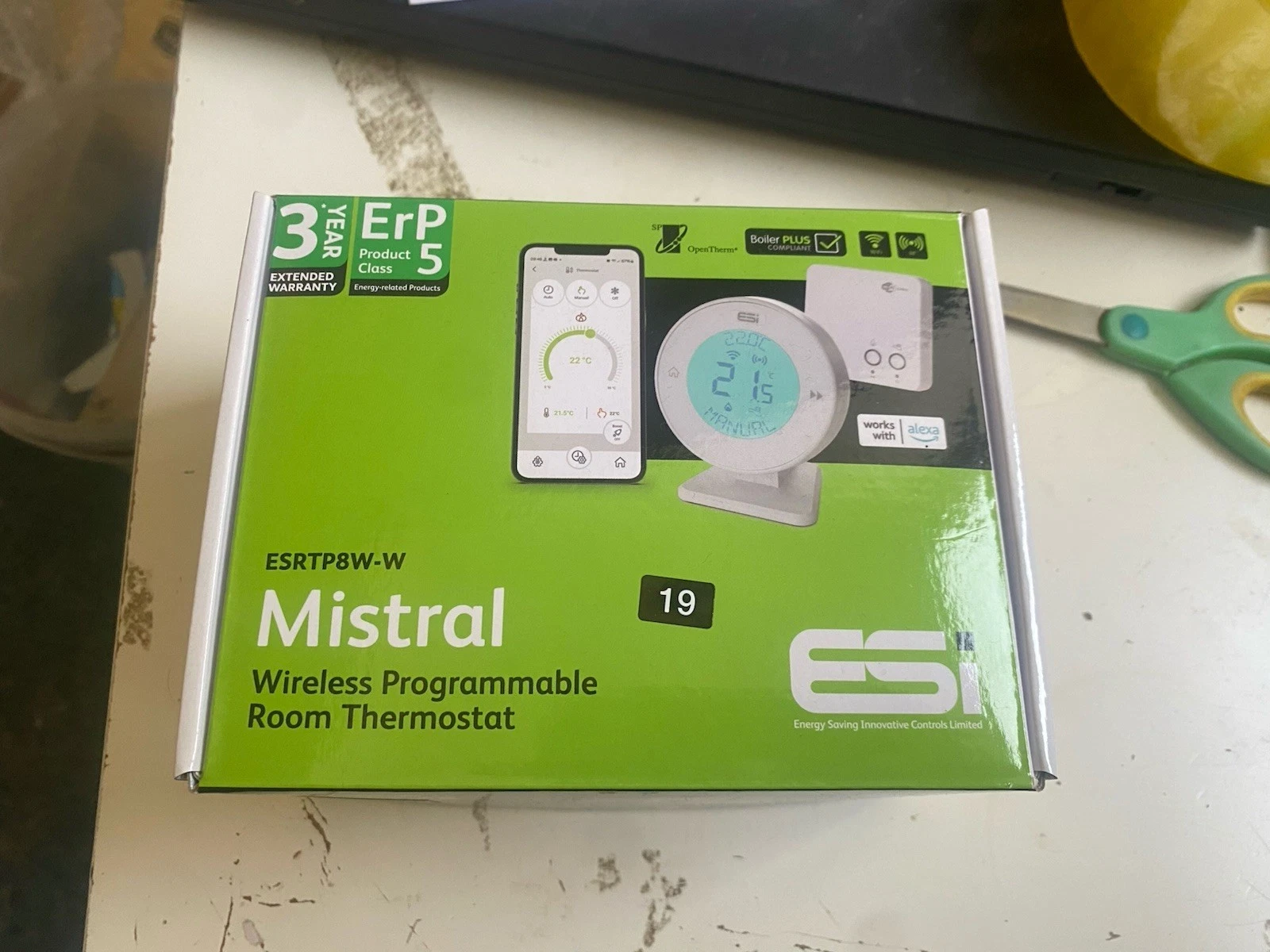 ESI MISTRAL WiFi THERMOSTAT SMART ESRTP8W + OpenTherm Programmable - White