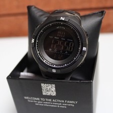 Activa By Invicta Mens Digital Sport Watch Compass Alarm Black Silicone WR100M G