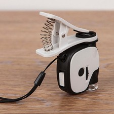 55X Clip Type Cellphone Microscope Magnifier Glass Lens Loupe with LED/UV Light