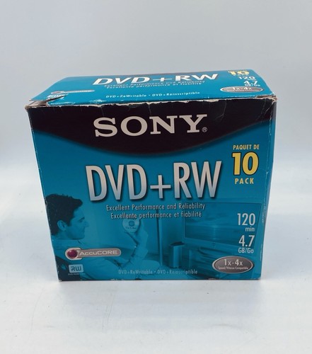 DVD + RW 9 Pack Rewriteable DVD Discs 4.7GB 120 Minutes NIB One Is Missing - Picture 3 of 6