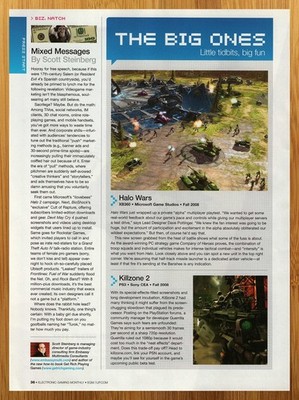 2008 Halo Wars/Killzone 2 Xbox 360 PS3 Print Ad/Poster Authentic Video Game Art