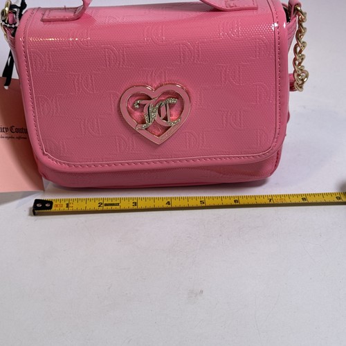 Juicy Couture Pink Lemonade J Logos Flawless Flap Crossbody Purse Bag Heart NWT - Picture 6 of 12