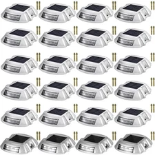VEVOR 4-24 Pcs Solar Driveway Lights Multicolor LED Solar Dock Deck Lights, IP68