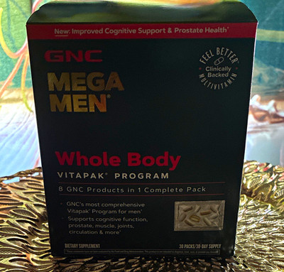 GNC Mega Men Whole Body Vitapak Multivitamin 30 Packs Clinically Backed
