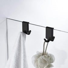 Double Hooks for Glass Shower Door, Towel Hooks over the Bathroom Glass Wall 0.3