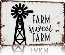 Farm Sweet Farm With Windmill Tin Metal Signs Home D cor 8x8