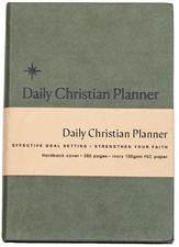 Daily Christian Planner  Goal Setter Green PU Leather Hardback - Faith Pla...