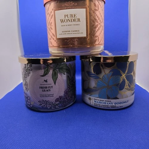 NIB FRESH CUT LILACS, PURE WONDER &MAHOGANY COCONUT Luminary - product listing photo