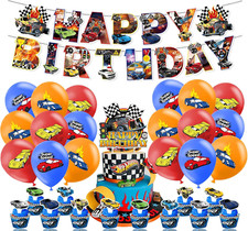 Hot Wheels Birthday Party Supplies Decorations Banner Balloons Cake Toppers