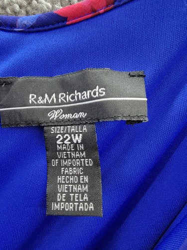 R & M Richards Plus Size Floral-Print Ruffled Maxi Dress Women's 22W Royal Multi - Picture 8 of 16