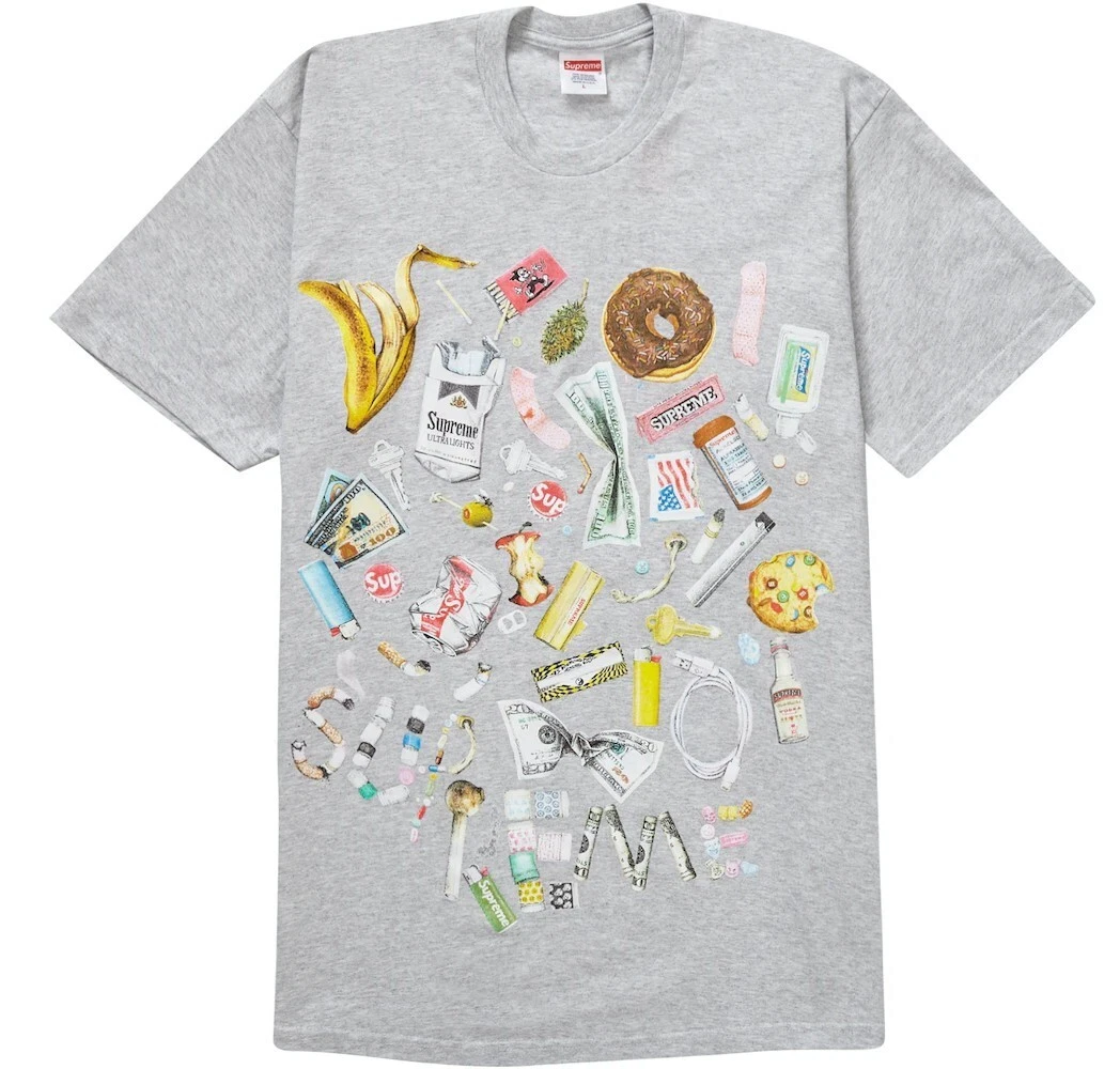 Supreme Trash T Shirt Size L SS23T18 ASH GREY