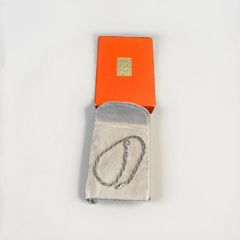 Brazalete James Avery Retirado Plata Esterlina Vintage Cuerda Pesada 7.9" MUY RARO Foto 3 de 4
