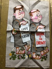 Unused Irish Linen Tea Towel Ulster Weavers Vintage Ireland Drunkard Oh Brother!