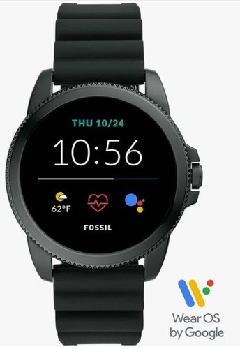*NEW* Fossil Gen 5 Smartwatch Wear OS GPS Multi-Day Battery Black 44mm Carlyle
